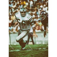 DX133 Bill Bergey Eagles Game Action Oil Painting Photo