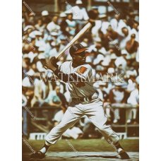 DX215 HANK AARON Braves THE HAMMER at BAT Oil Painting Photo