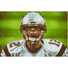 DX434 Tom Brady New England Patriots Super Bowl LI Game Face Oil Painting Photo