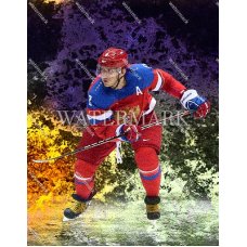 DQ50 Alex Ovechkin Washington Capitals In Action Olympic Marbelized Photo