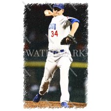 CW147 Kerry Wood Chicago Cubs In  Delivery Etched Photo