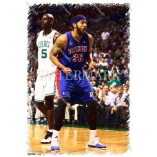 CW188 Rasheed Wallace Detroit Pistons Game Face Etched Photo