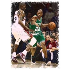 CW203 Ray Allen Boston Celtics Dribbles Etched Photo