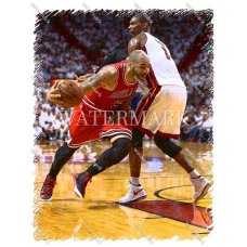 CW21 Carlos Boozer Chicago Bulls Drives Etched Photo