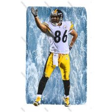 CX1077 Hines Ward Pittsburgh Steelers 1st Down WaterColor Photo
