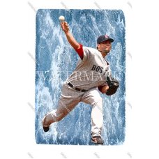 CX1121 Josh Beckett Boston Red Sox Game Motion WaterColor Photo