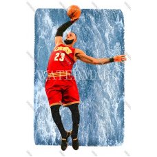 CX1143 LeBron James Cleveland Cavaliers Windmill Dunk WaterColor Photo