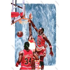 CX1167 Michael Jordan Chicago Bulls Rookie Year Dunk WaterColor Photo