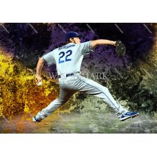 CX537 Clayton Kershaw Los Angeles Dodgers InAction Marbleized Photo