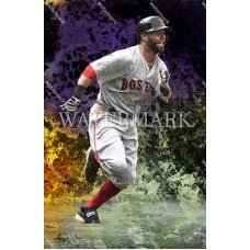 CX551 Dustin Pedroia Boston Red Sox Runs to 1st Marbleized Photo