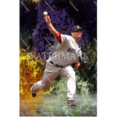 CX621 Josh Beckett Boston Red Sox Game Motion Marbleized Photo