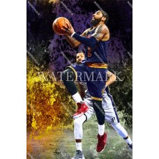CX637 Kyrie Irving Cleveland Cavaliers Drives Marbleized Photo