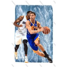 CY416 Klay Thompson Golden State Warriors Dribbles WaterColor Photo