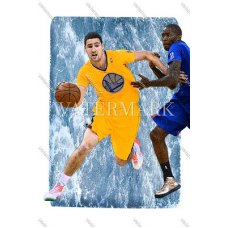CY417 Klay Thompson Golden State Warriors Drives WaterColor Photo