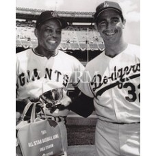  AD797 Willie Mays Giants And Sandy Koufax Dodgers 1964 All Star Game Photo