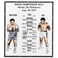 CM254 1975 Smokin Joe Frazier & Muhammad Ali Tale of Tape Colorized Photo