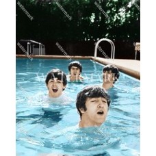 BL203 The Beatles In Pool Rock and Roll Legends McCartney Lennon Colorized Photo