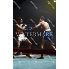 BL54 Floyd Patterson vs. Sugar Ray Robinson Boxing 1956 Colorized Photo