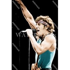 BN356 Bruce Springsteen Hands Up Colorized Photo