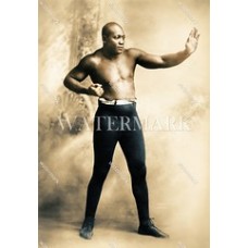 CM322 Jack Johnson Boxing Pose Colorized Photo