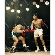  CM382 Sonny Liston vs Muhammad Ali Colorized Photo