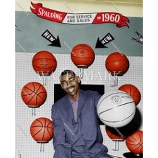 CV191 Wilt Chamberlain Spalding Advertising Colorized Photo
