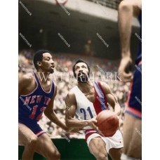 CV43 DICK BARNETT NY Knicks vs ARCHIE CLARK Baltimore Bullets   Colorized Photo