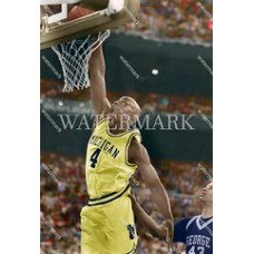 CV610 Chris Webber Put Back Dunk Fab 5 Five Michigan Basketball Colorized Photo