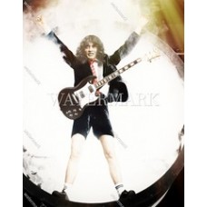  DJ184 Angus Young AC DC Heavy Metal Rock  & Roll Salutes Colorized Photo