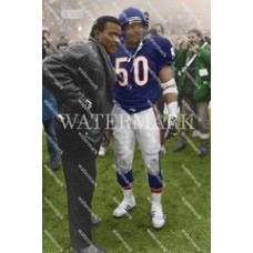  DA257 Walter Payton  & Mike Singletary Chicago Bears Post Game Colorized Photo