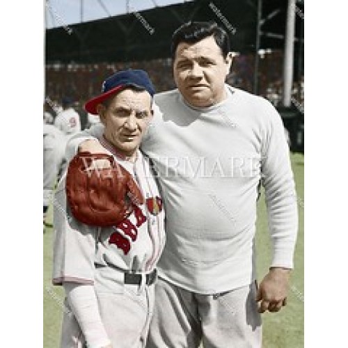 Babe Ruth Rabbit Maranville Colorized 8X10 Photo - 1935 Boston