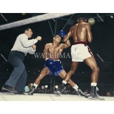 DJ318 Randy Turpin  & Sugar Ray Robinson Title Fight 1951 Boxing Colorized Photo