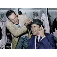  DG218 Chuck Comiskey  & Jack Harshman CHICAGO WHITE SOX Lucky Hat Colorized Photo