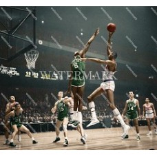  DO210 Wilt Chamberlain  & Bill Russell Battle Of The Titans Celtics 76ers Colorized Photo