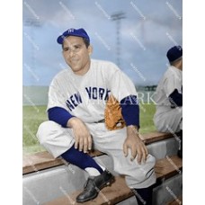  DA275 Yogi Berra Yankees Dugout Pose Colorized Photo