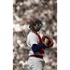  DF751 Carlton Fisk BOSTON RED SOX Game Face Colorized Photo