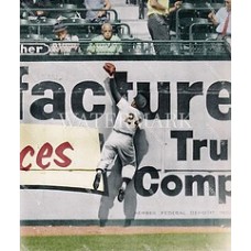  DF878 WILLIE MAYS Giants ROBS Dodgers JACKIE ROBINSON blast 1956 Colorized Photo