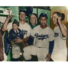  DG198 1950 Brooklyn Dodgers Duke Snider Roy Campanella PeeWee Reese Colorized Photo