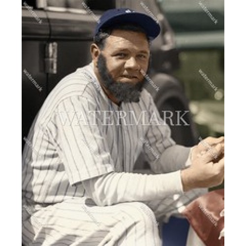 Lot Detail - Massive and Intense Babe Ruth Colorized Artwork of