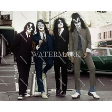 DT499 Kiss NYC Dressed to Kill Gene Simmons Frehley Colorized Photo