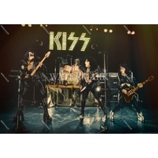  DO137 Kiss Early Years Gene Simmons Ace Frehley Colorized Photo