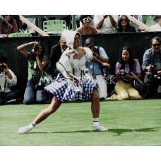 EF436 BOBBY RIGGS & Robert Kennedy Tennis PLAID DRESS Colorized Photo